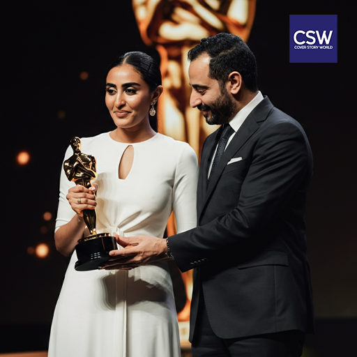 Gala award ceremony at The Cover Story World White Page Leadership Conclave with stage lighting