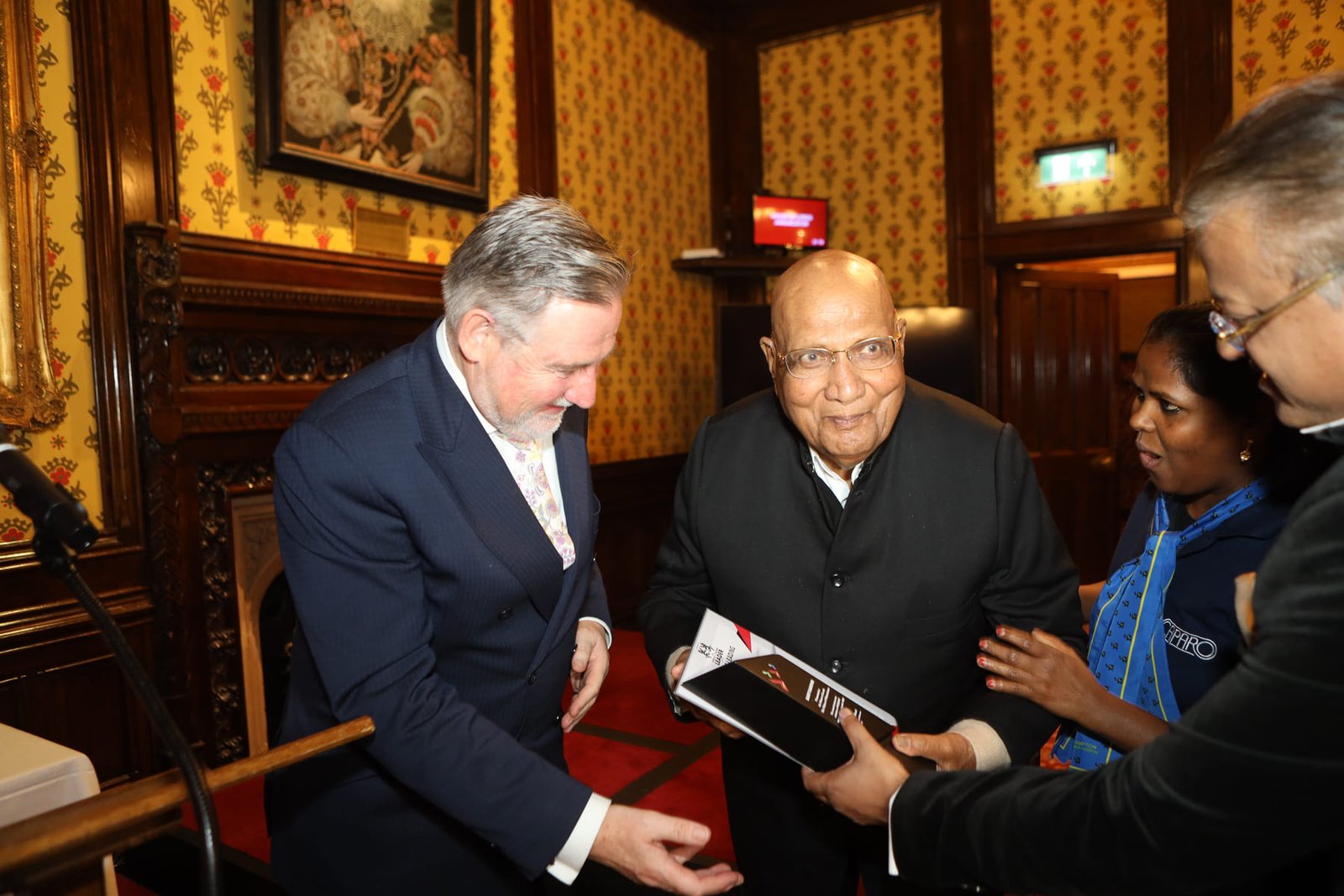 A copy of the magazine presented to a guest of honour at the London ceremony